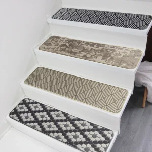 Stair Runner Carpet Mat Modern Jacquard Non Slip 340g High Density Polyester Eco Friendly Cushioned Anti Fatigue for Stairs