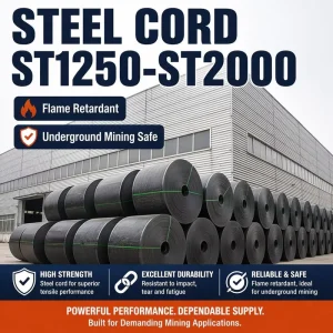 Steel Cord ST1250 ST2000 Flame Retardant Conveyor Belt for Underground Mining Manufacturer Supplier