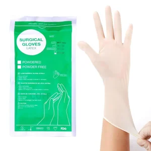 Sterile Gloves White Surgical Rubber Latex Gloves Medical Powder Free Latex Medical Surgical Gloves