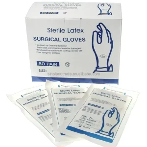 Sterile White Surgical Rubber Gloves Medical Latex Medical Surgical Gloves