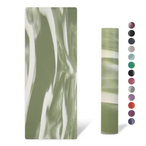 Stocked Natural Rubber Suede PU Colorful Printing Yoga Mat With Yoga Strap