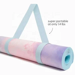 Suede Natural Rubber TPE Anti slip Yoga Mat Set Pilate Exercise Carrying Strap Custom Color Logo Miska Brand 4.5mm