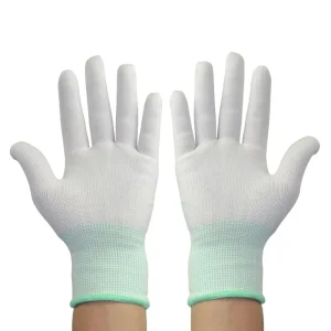 Summer Wear-Resistant Thin Breathable PU-Coated Palm Gloves Dust-Free Anti-Static Labour Protection for Electronic Factory