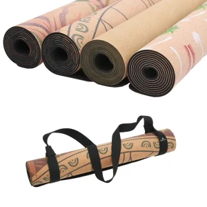 Sustainable Natural Tree Rubber Cork Yoga Mat 4.5mm Thick Non Toxic Natural Rubber Free Exercise Mat