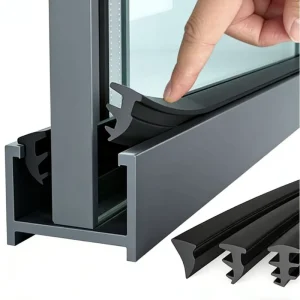 T shaped Wear resistant Custom Color Door Window Sealing Strip Glass Gap Crescent shaped Sliding Door Window Fixed Rubber