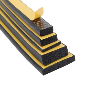 TA Model 215 Black EPDM Self Adhesive Closed Cell Sponge Foam Rubber Seal Strip Aging Resistance for Dust Seal Customizable Size