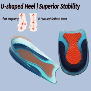 TPE Gel Insoles Shock-Absorbing Anti-Sprain Heel Pads Cushion Inserts for All Footwear