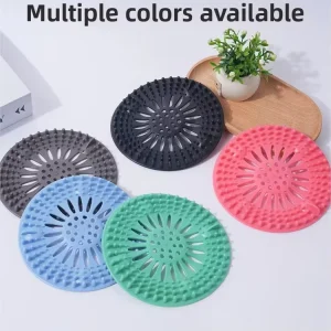 TPR Rubber Suction-Cup Hair-Catching Non-Slip Floor Drain Cover for Kitchen and Bathroom Sinks