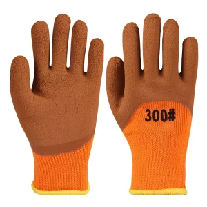Terry Foam Brushed Rubber Labor Protection Gloves Knit Wrist Non slip Thickened Wear Resistant Breathable Construction Site