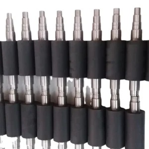 Textile PU Rubber Coated Conveyor Roller Anti Static Waterproof Custom Rubber Roller Factory