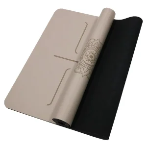 Thick Rubber Yoga Mat Sweat Wicking PU Top Layer Non Slip Pilates Exercise