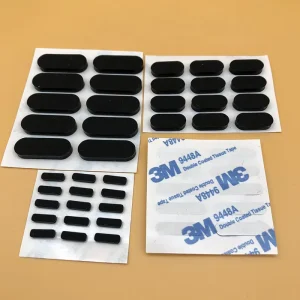 Thick Self-Adhesive Silicone Foam Rubber Oval Pads for Keyboard Base and Cabinet