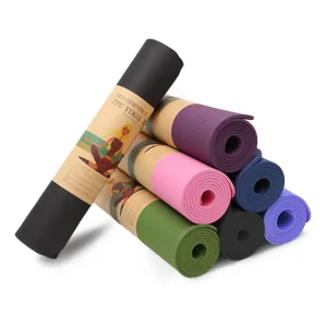 Thickened Eco friendly Non slip TPE Rubber Yoga Mat for Pilates Custom logo Printing Available