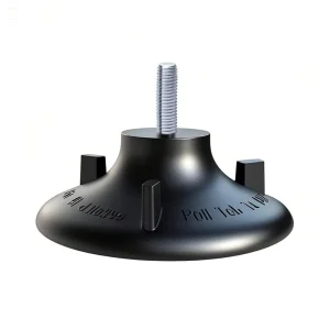 Threaded Stainless Steel Non-Slip Rubber Foot Pads for Commode Chairs