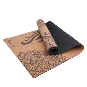 Top Grade Cork Rubber Yoga Mat Non Slip Eco Safe Long Lasting for Studio Home Practice