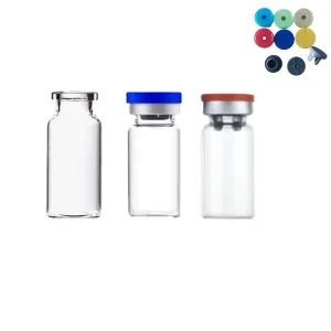 Transparent Medical Glass Vials with Rubber Stopper