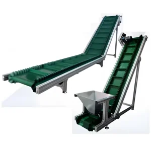 Transparent Rubber Cleat Cleaning Plastic Link Food Grade Inclined Grain Belt Conveyor