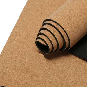 Travel Pilates Mat Foldable Folding Cork and Natural Rubber Yoga Mat Cork Embossed Yoga Mats Bulk