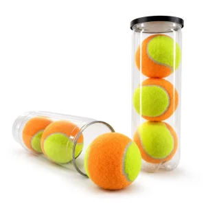 Two Tone Recreational Tennis Balls Rubber Core Felt Surface Clear Tube Pack Custom Color Branding for Casual Outdoor Games