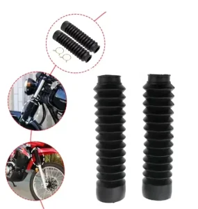 Two piece Set Motorcycle Shock Absorber Dust Cover Black Rubber Front Fork Guard Decorative Accessories