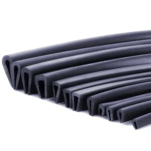 U-Shape EPDM/PVC Rubber Edge Seal Trim for Doors and Windows Black