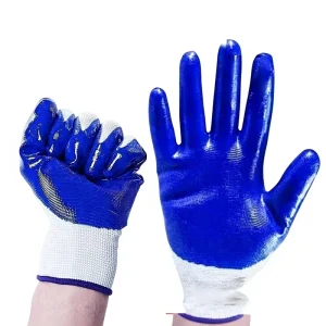 Ultra-Wear-Resistant Thickened Blue-Dot Nitrile Gloves Construction Work Labor Safety Wear-Resistant Rubber-Coated Dipped Gloves
