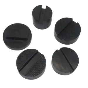 Universal 5-Model Rubber Jack Pad, Black Slotted Floor Jack Frame Rail Adapter