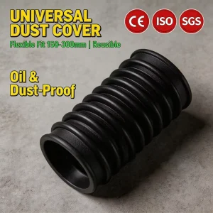 Universal Black Rubber Bellows Dust Cover Flexible Fit 150-300mm Oil Resistant Dust Proof Easy Installation Reusable