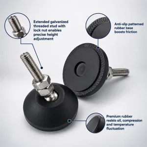 Universal Swivel Adjustable NBR EPDM Rubber Leveling Foot Pad with Patterned Base