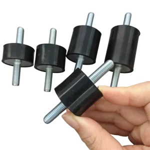 VV Type Natural Rubber Metal Shock Absorber External Screw Industrial Isolator Black and Silver