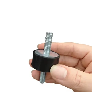 VV Type Rubber Shock Absorber Black and Silver External Thread Industrial Machine Damper