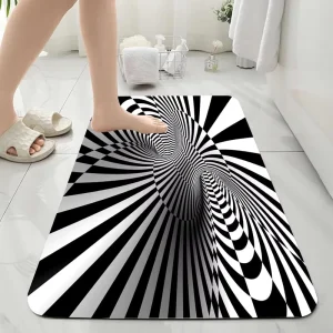Washable 3D Vortex Absorbent Non-Slip Kitchen Rug and Bathroom Floor Mat