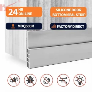 Waterproof Flexible Custom Size Silicone Rubber Strip Door Bottom Gap Sealing Self Adhesive Door Bottom Seal Strip