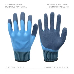 Waterproof Latex Work Gloves Double Layer Dipped Anti Cut Non Slip Foaming Protective Gloves for Aquaculture Fishing