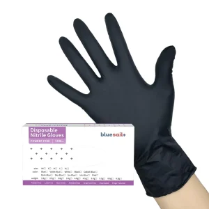 Waterproof Nitrile Medical Gloves 4mil Veterinary Health Examination Black Powder Free Disposable Nitrile Gloves for Pet Care