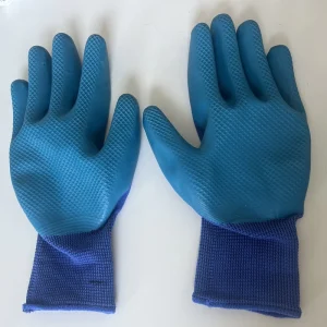 Waterproof Oil-Resistant Non-Slip Safety Gloves Wear-Resistant Plastic Impregnated Latex Rubber for Labor Protection Site Use