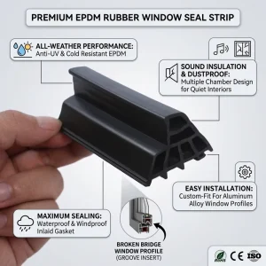 Waterproof Soundproof EPDM Seal Strip for Architectural Aluminum Doors and Windows