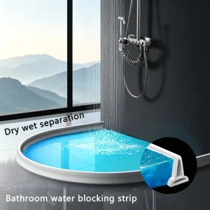 Waterproof Water Strip Silicone Rubber Bathroom Water Blocking Strip Dry Wet Separation Easy to Install