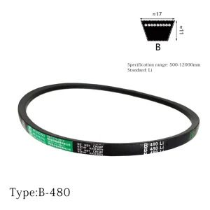 Wear Resistant B 480 V Belt Transmission Rubber Classical V Belt for Industrial Equipment Agricultural Machinery Washing Machine