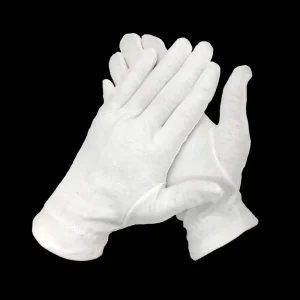 White 100 Percent Cotton Inspection Eczema Moisturize Garden Hand Gloves Organic Guantes For Eczema
