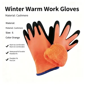 Winter Thickened Latex Labor Protection Gloves Full Velvet Lining Warm Keeping Frost Proof Waterproof Cold Storage Gloves