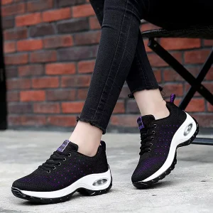 Women’s Shoes Multi-color Casual Air Cushion Fly Weaving Sports Walking Shoes Breathable Sports Shoes Versatile Flat Shoes