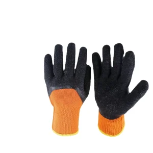 Woolen Dipped Rubber Cold Storage Labor Protection Gloves Durable Winter Lined Warm Thick Cotton Waterproof Gloves