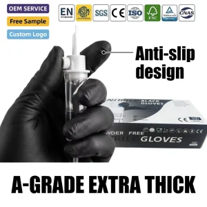 Work Gloves Men’s Latex Rubber Non-Toxic Non-Sterile 5 Mil Nitrile Disposable Plastic Gloves for Medical Examination Massage Gloves