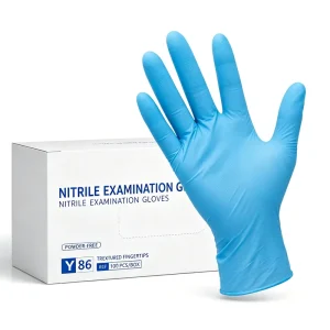 Y86 Disposable Medical Nitrile Examination Gloves Powder Free Textured Blue Nitrile Gloves For Hospital Clinic Laboratory