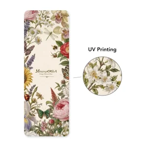 YEWAYOGA PU Natural Rubber Fitness Mat UV Digital Printing Full Surface Custom Logo Yoga Pilates Mat High Quality