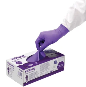 YiChang Purple Nitrile Disposable Gloves Powder Free Medical Exam Gloves 100pcs 3.5mil Examination Work Gloves