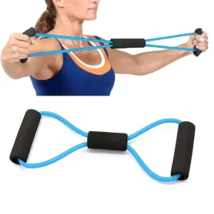 Yoga Fitness Resistance Bands Set 25lbs Heavy Elastic Figure 8 Loop TPE Rubber Tube Home Gym Exercise