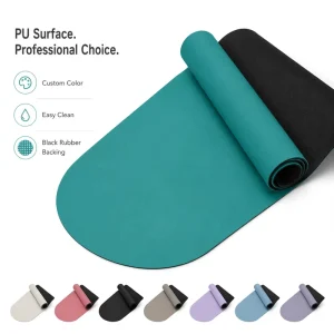 Yoga Mat PU Rubber 4.5mm 183x68cm One End Rounded Arch Shape Non Slip Hot Yoga Pilates Exercise Mat Custom Logo