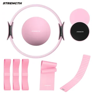 Yoga Pilates Accessories Sets Custom Logo Silicone Magnetic Wrist Ankle Weights Pilates Ring Ball Resistance Band Yoga Block